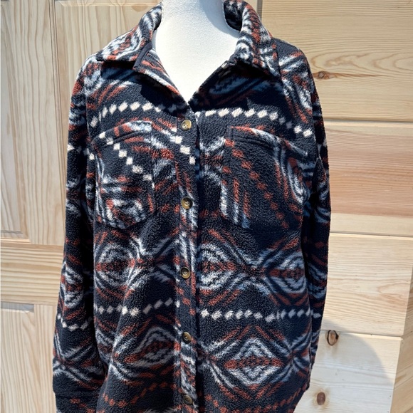 Thread & Supply Cozy Southwest Sherpa Fleece Shirt Jacket Shacket Small Soft - Picture 4 of 4